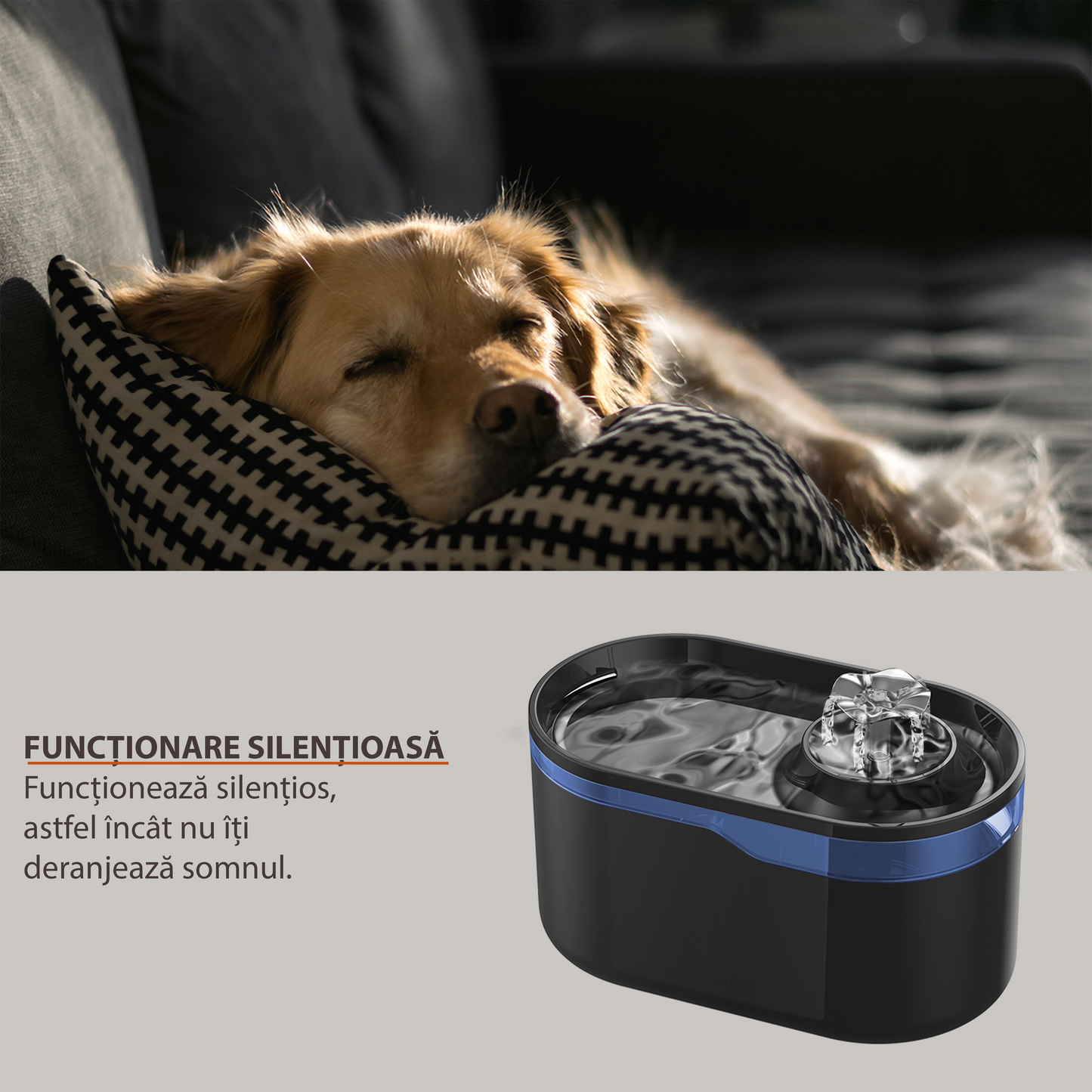 Dispenser apa automat tip fantana pisici si caini, smart, WIFI si aplicatie telefon WF006