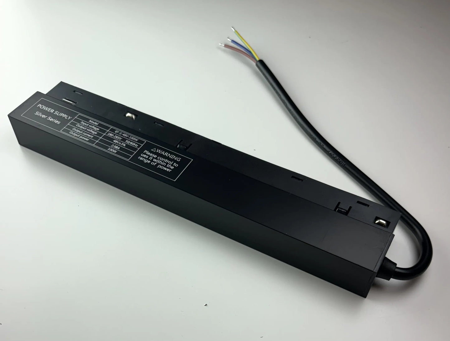 48V built-in power supply 100W for magnetic track lighting - slim black profile