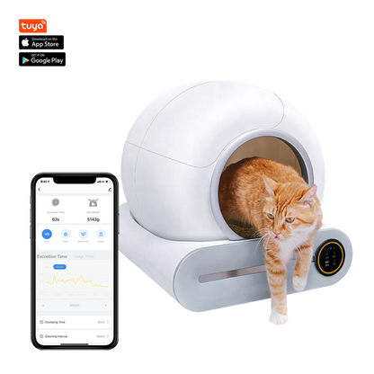 Litiera smart automata pentru pisici, sistem auto-curatare, sterilizare automata UV, aplicatie telefon